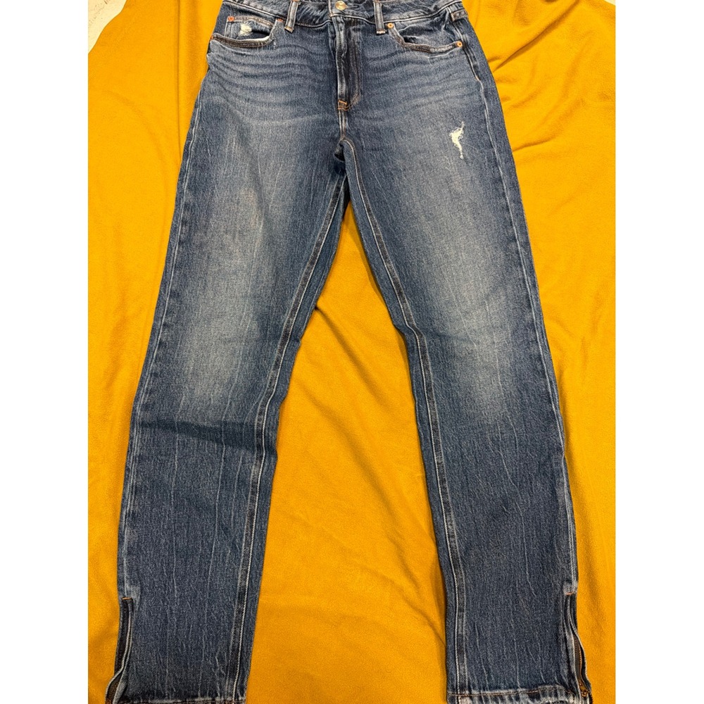 Universal Thread Womens High Rise Slim Straight Jeans Medium Wash Ankle Zip 8R
